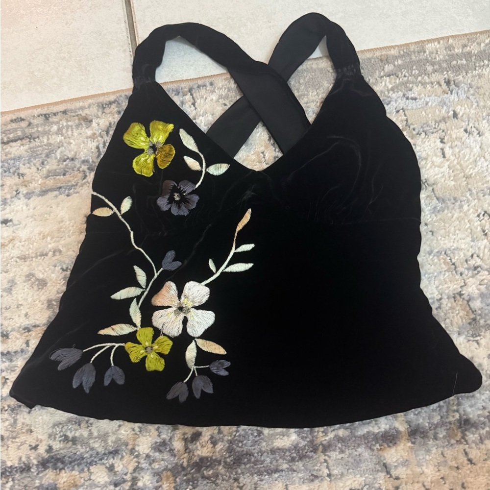 Emporio Armani Black Embellished Bustier Tank Top